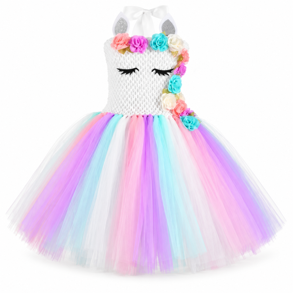 Robe Princesse Licorne Fille Lumineuse à LED  – 3 à 10 ans