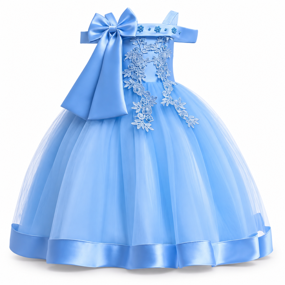 Robe de Cérémonie Fille à Épaules Dénudées – 3 à 10 ans