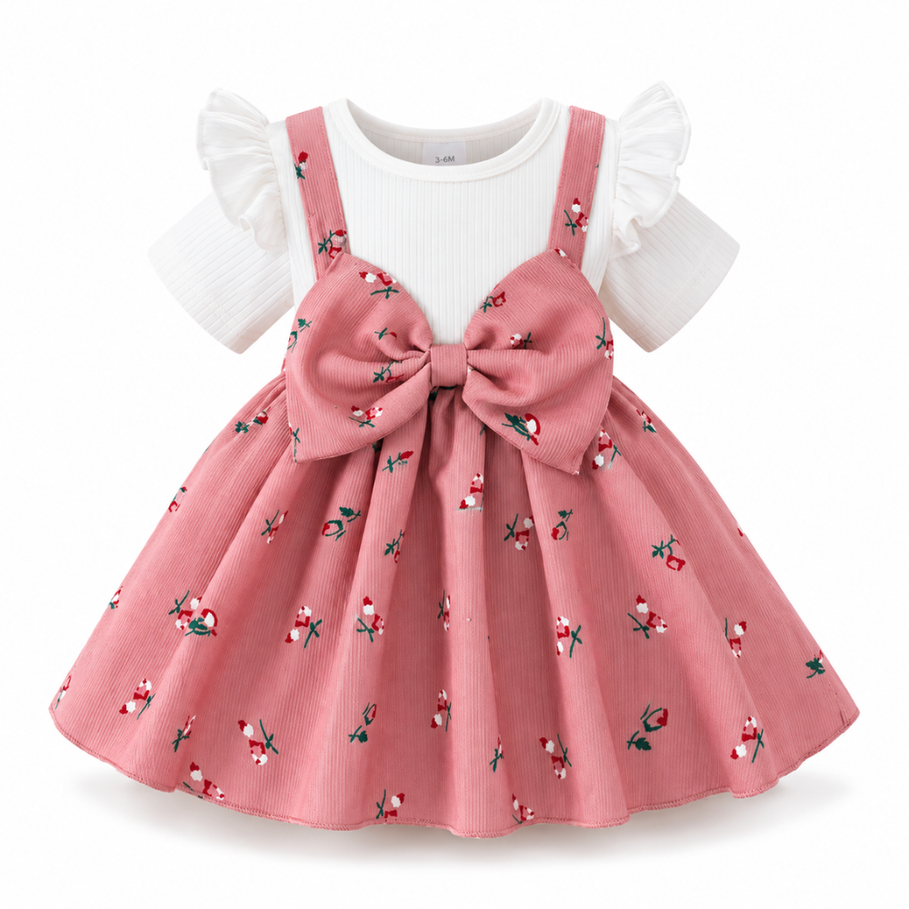 Robe de Princesse Bébé Fleurie avec Bandeau – 3 à 24 mois
