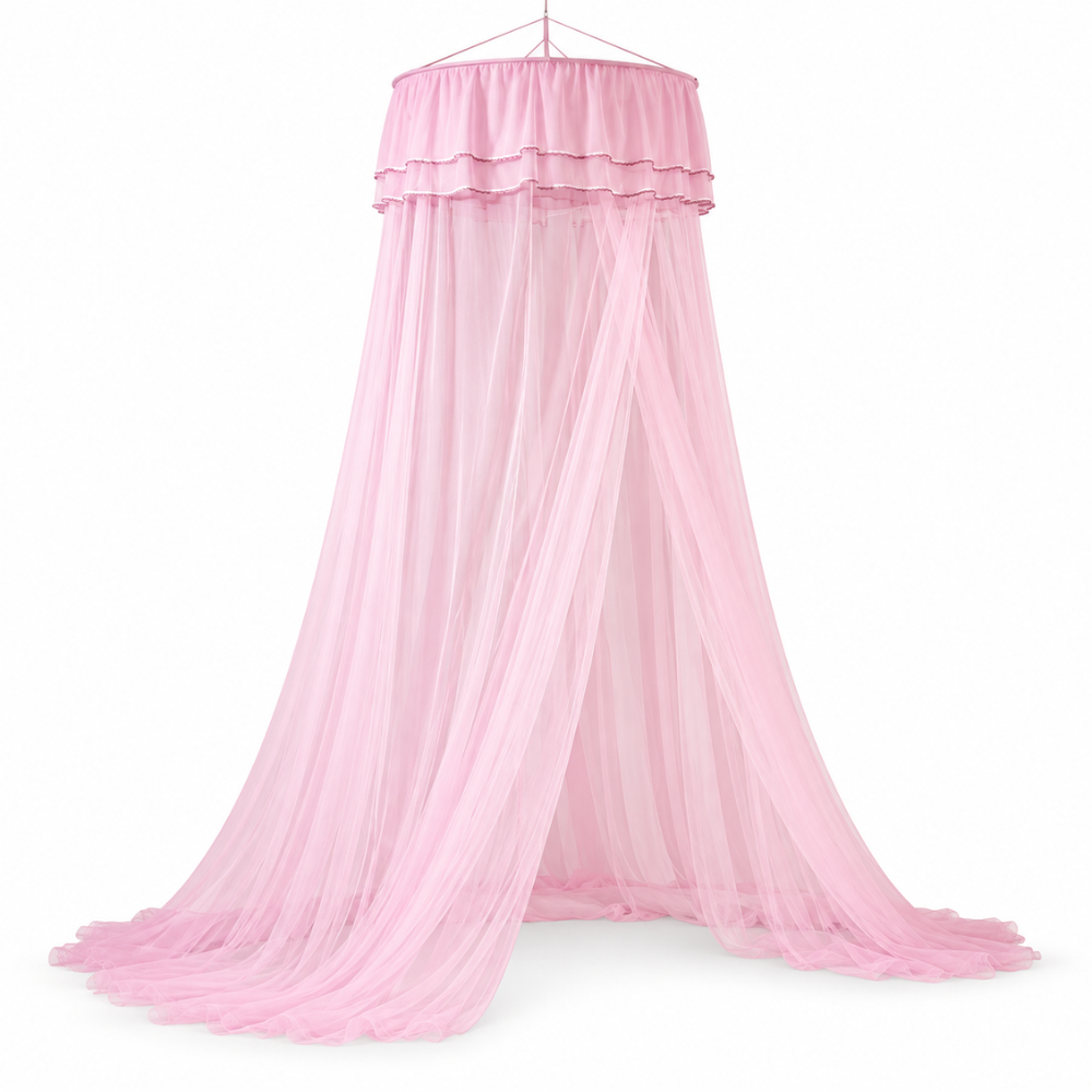 Ciel de Lit Enfant Fille en Tulle et Dentelle à Volants