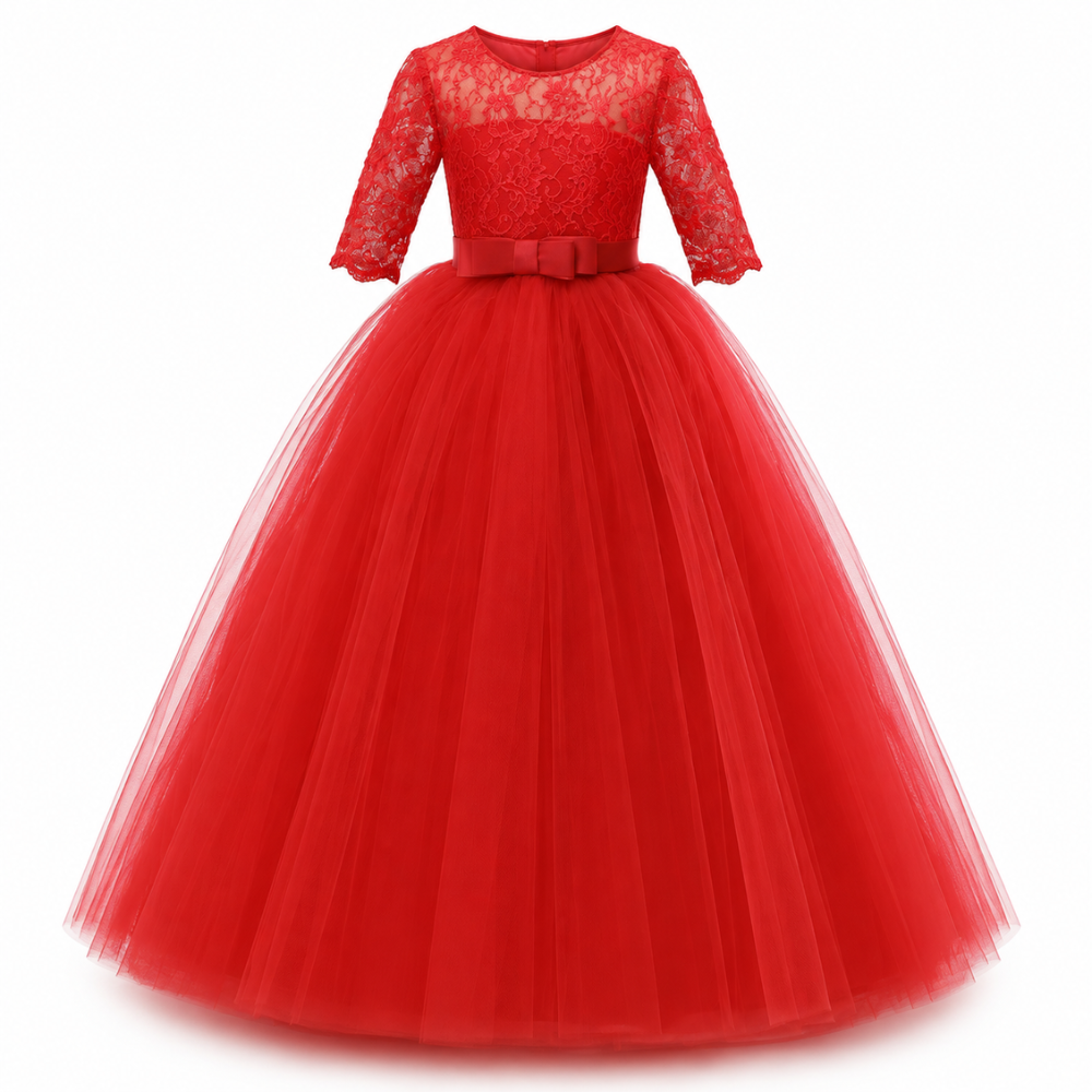 Robe de Princesse Fille en Dentelle –  4 à 14 ans