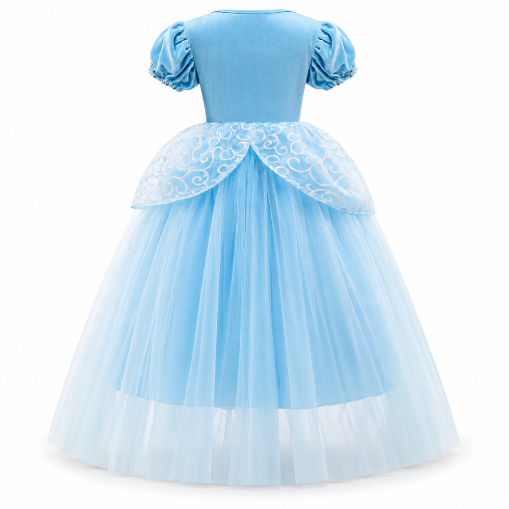 Robe de Princesse Fille Bleu Ciel  – 2 à 10 ans