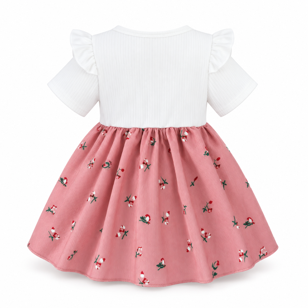 Robe de Princesse Bébé Fleurie avec Bandeau – 3 à 24 mois