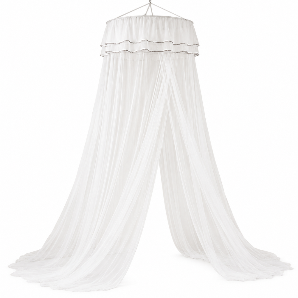 Ciel de Lit Enfant Fille en Tulle et Dentelle à Volants