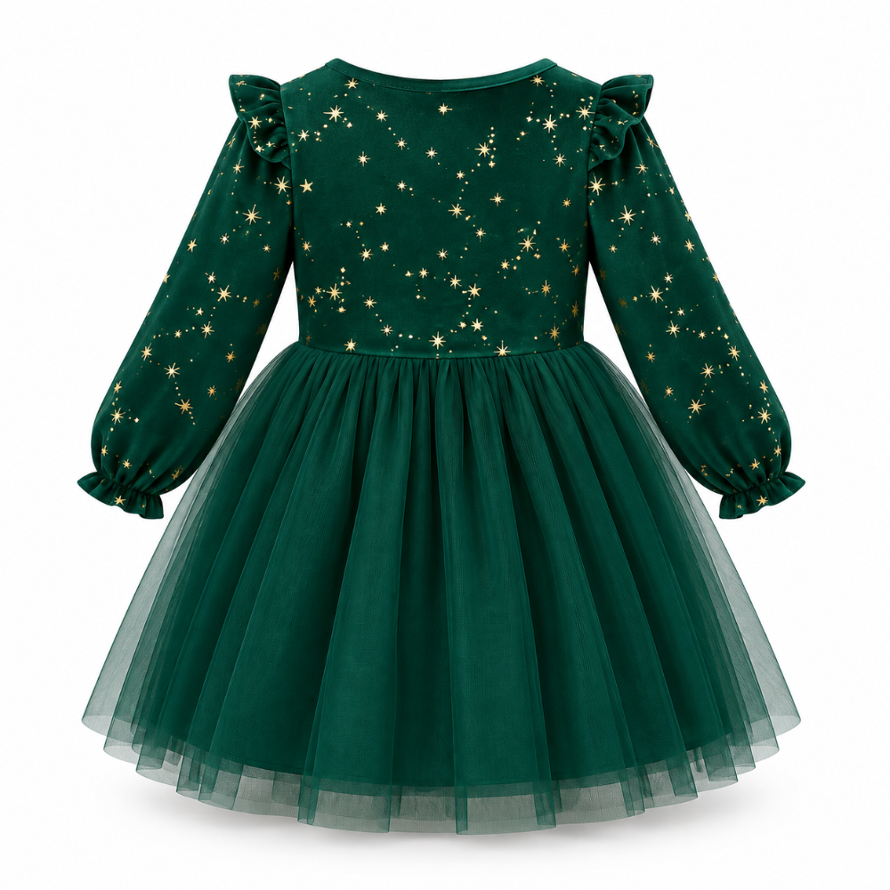 Robe de Cérémonie Fille de Noël en Velours  – 1 à 8 ans