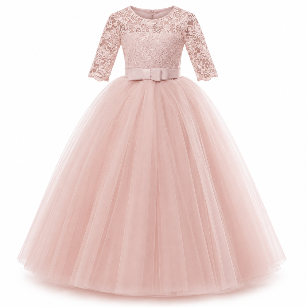Robe de Princesse Fille en Dentelle –  4 à 14 ans