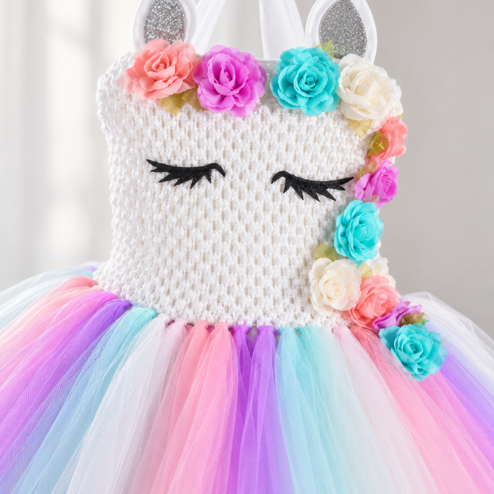 Robe Princesse Licorne Fille Lumineuse à LED  – 3 à 10 ans