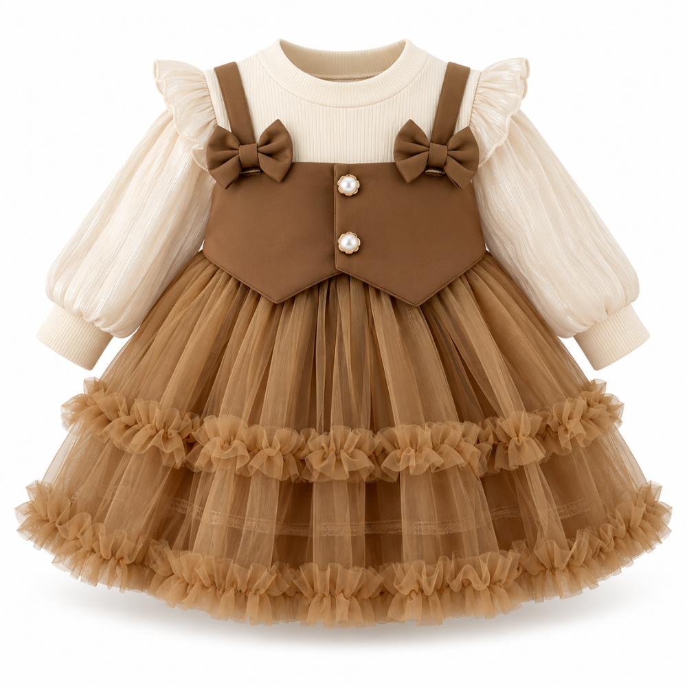 Robe de Princesse Bébé à Manches Longues – 6 mois à 3 ans