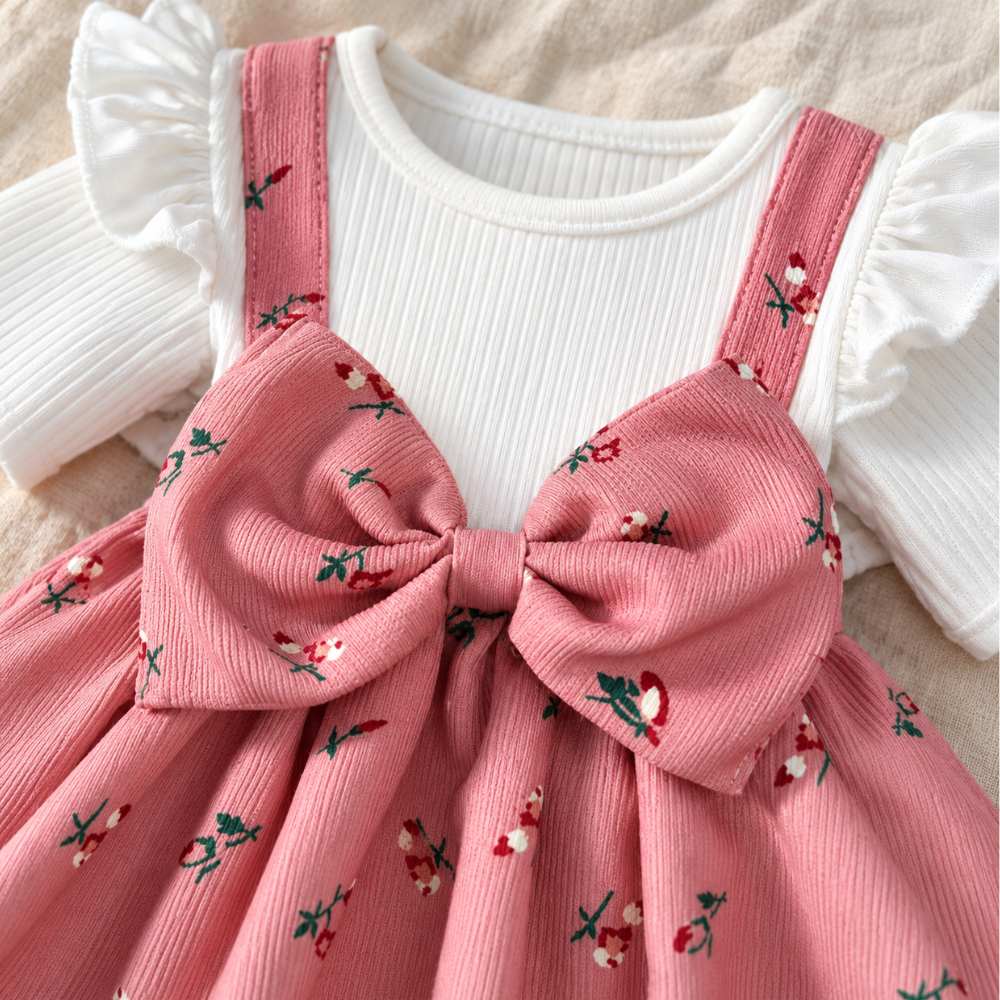 Robe de Princesse Bébé Fleurie avec Bandeau – 3 à 24 mois