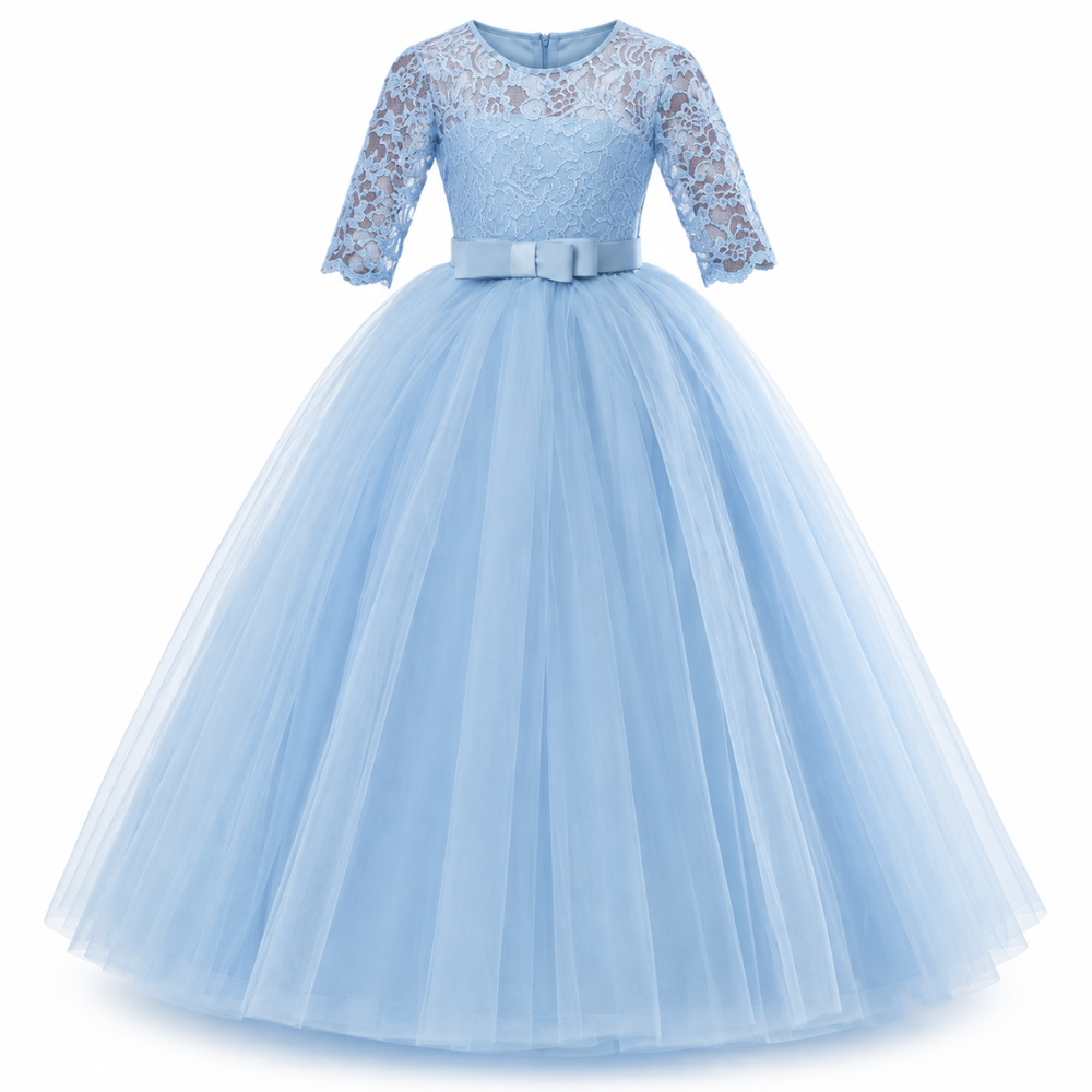 Robe de Princesse Fille en Dentelle –  4 à 14 ans