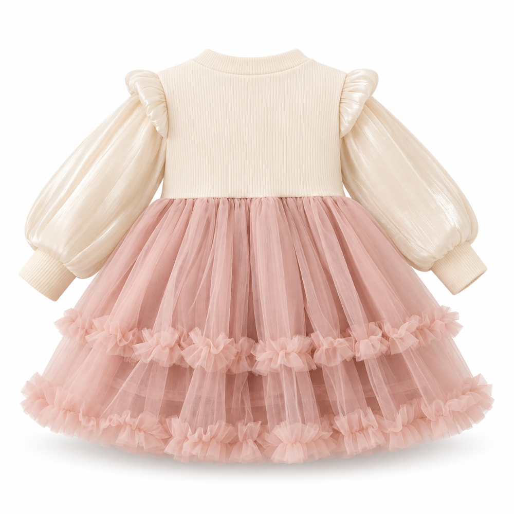 Robe de Princesse Bébé à Manches Longues – 6 mois à 3 ans