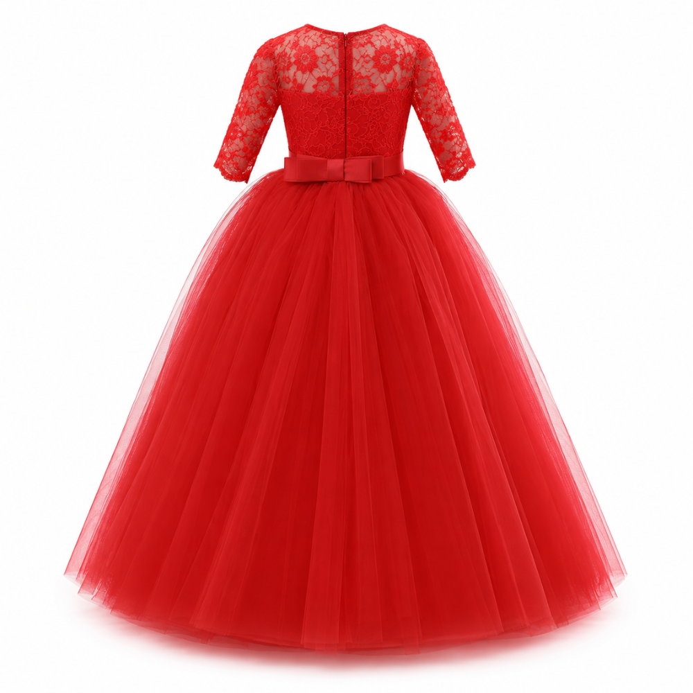 Robe de Princesse Fille en Dentelle –  4 à 14 ans