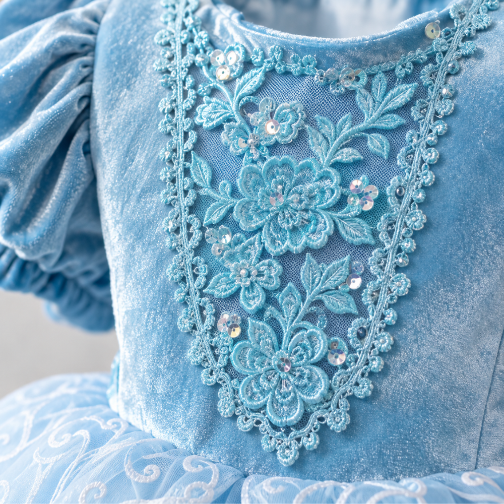 Robe de Princesse Fille Bleu Ciel  – 2 à 10 ans