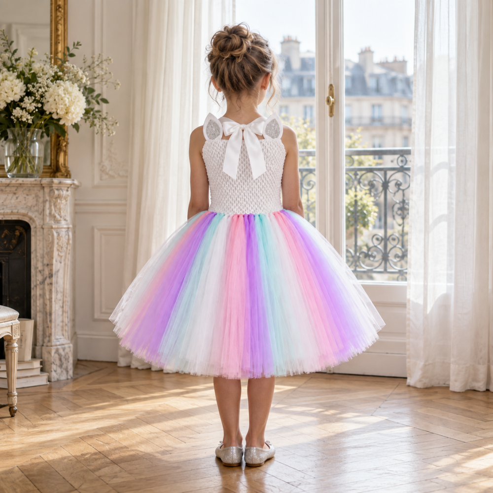 Robe Princesse Licorne Fille Lumineuse à LED  – 3 à 10 ans
