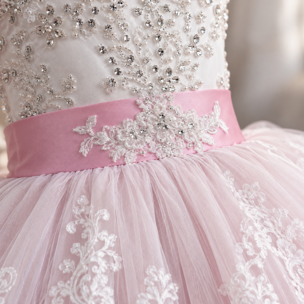 Robe de Cérémonie Fille Longue à Papillons – 2 à 13 ans