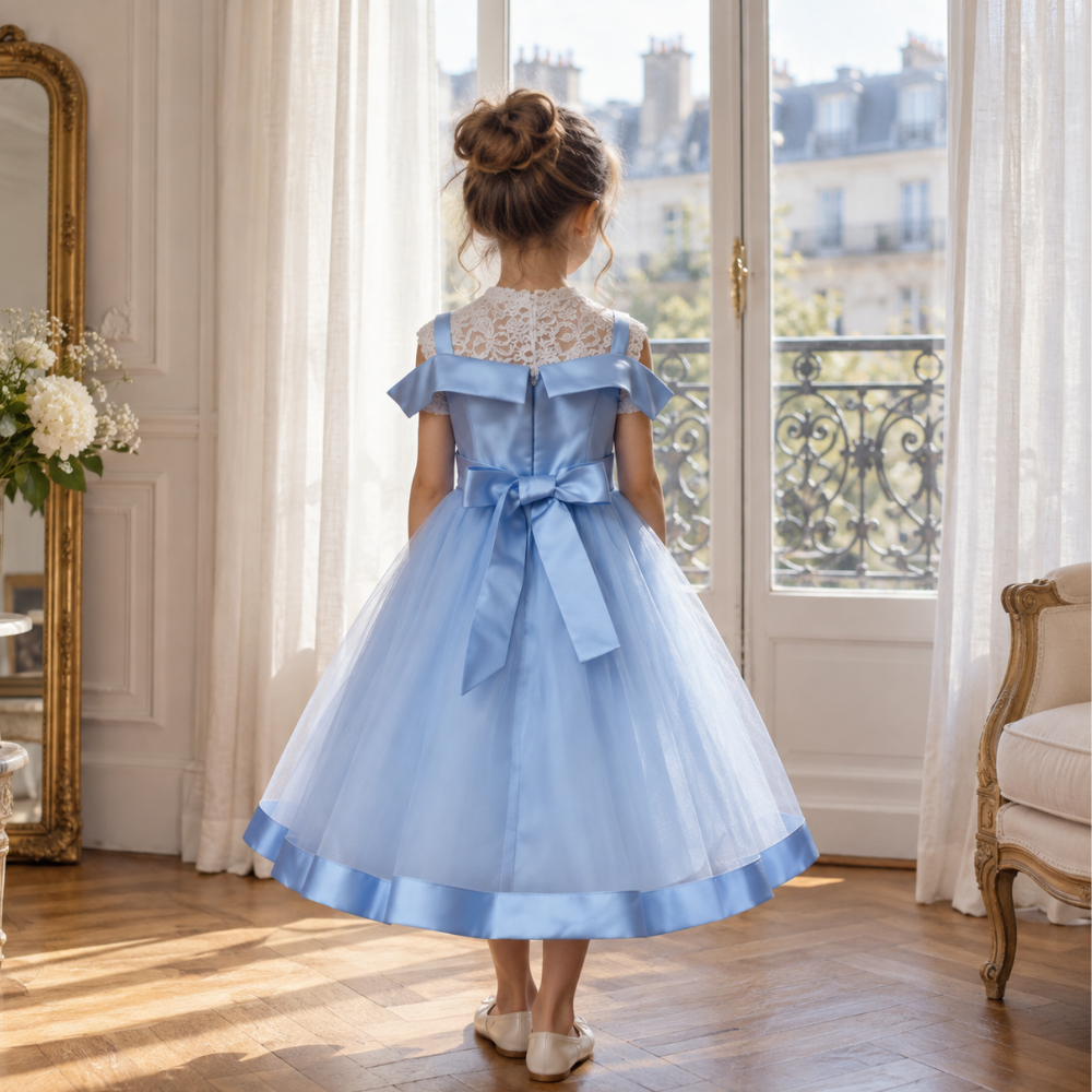 Robe de Cérémonie Fille à Épaules Dénudées – 3 à 10 ans