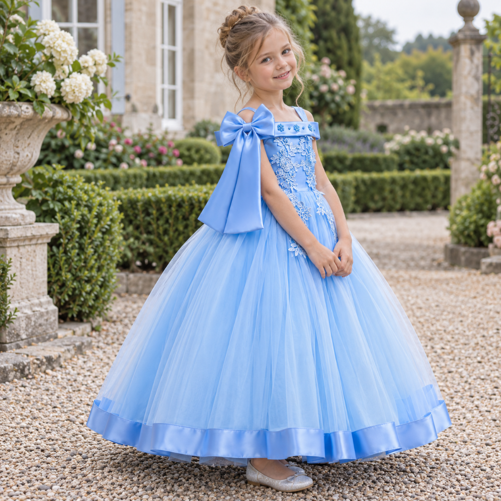 Robe de Cérémonie Fille à Épaules Dénudées – 3 à 10 ans