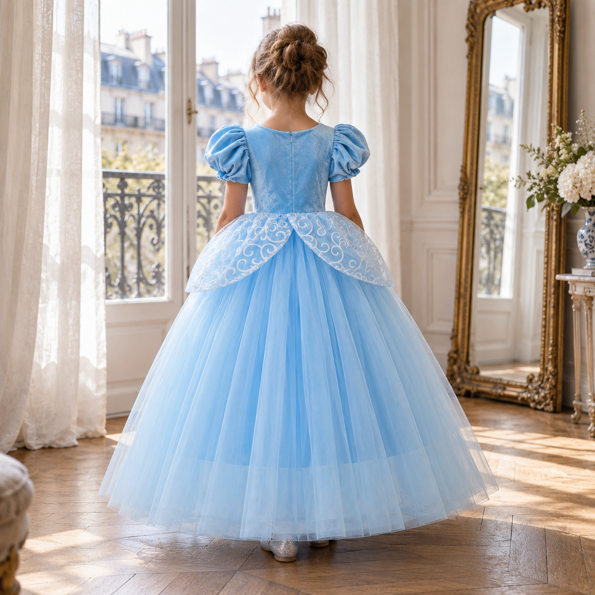 Robe de Princesse Fille Bleu Ciel  – 2 à 10 ans
